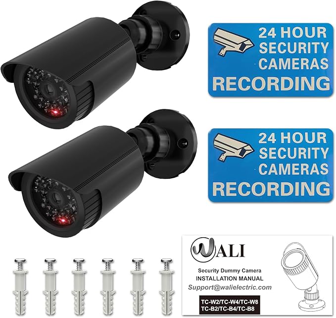 WALI Bullet Dummy Fake Surveillance Security CCTV Dome Camera Indoor Outdoor - Image 7