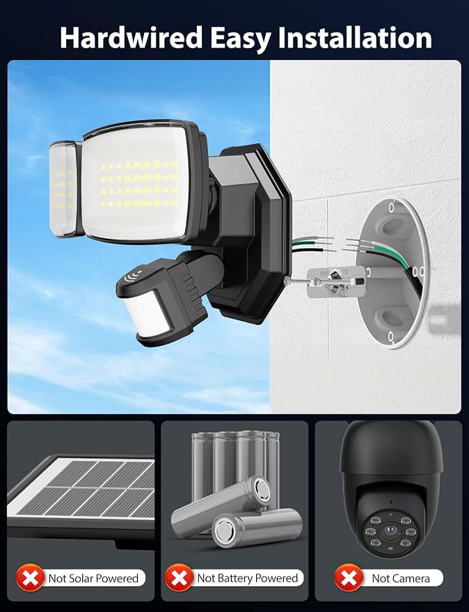 Onforu 32W 3200LM Smart Outdoor Security Light, WiFi Motion Sensor Flood Light - Image 8