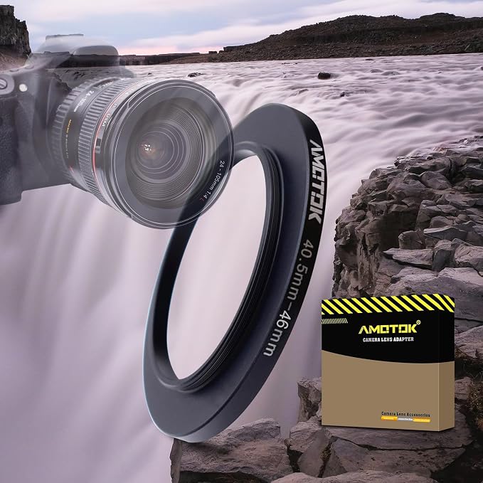 40.5mm Lens to 46mm Camera Lens Adapter, 40.5mm to 46mm Filter Step up Ring by AMOTOK