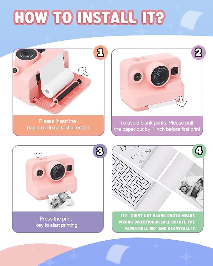 Dylanto Kids Camera Instant Print, 1080P Kids Instant Cameras that Print Photos - Image 8