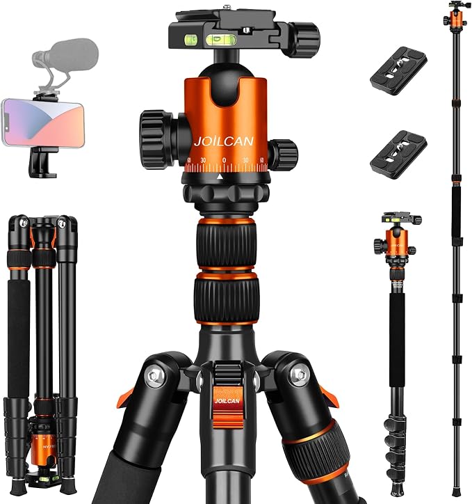 JOILCAN Tripod for Camera, Heavy Duty Travel Tripod for Binoculars Spotting by JOILCAN