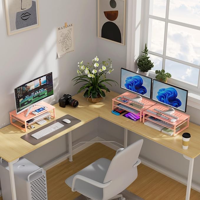gianotter 2-Tier Metal Monitor Stand Riser, Desk Organizer - Image 7