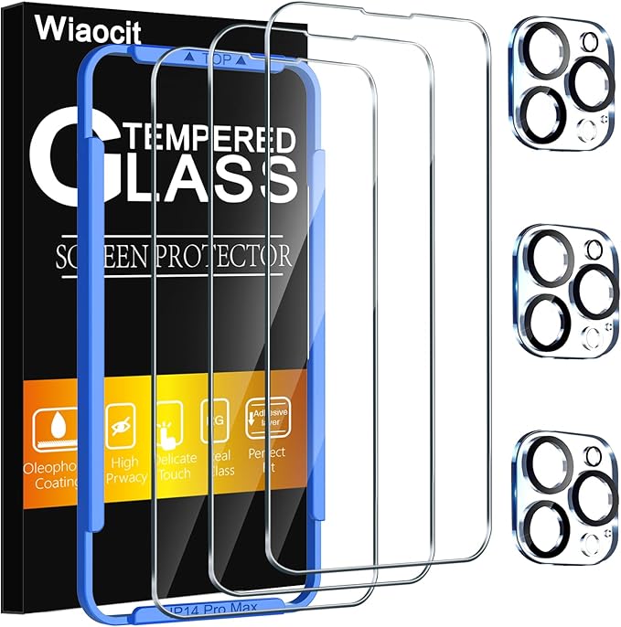 Wiaocit 3 Pack Tempered Glass Screen Protector by Wiaocit