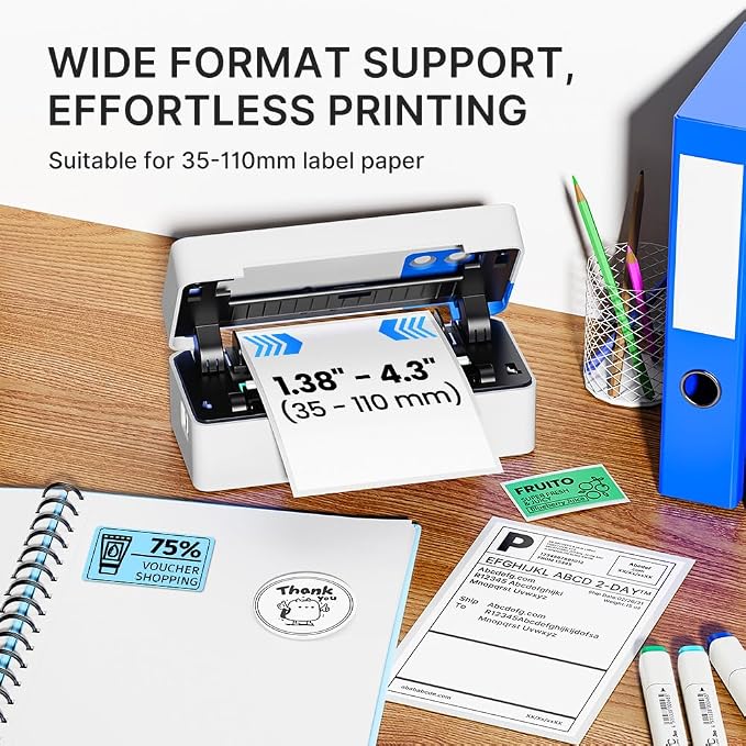 Bluetooth Thermal Shipping Label Printer, 4x6 Portable Direct Thermal Printer - Image 2