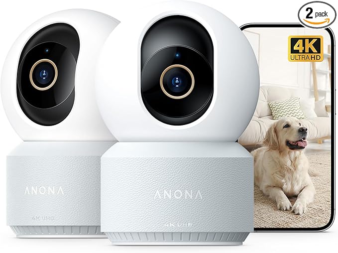Anona 4K UHD Indoor Camera, Pet/Dog/Baby Security Camera by Anona