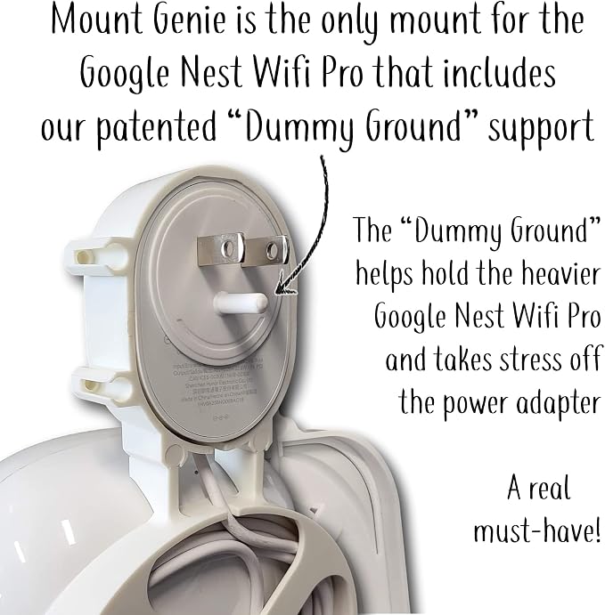 The Nest WiFi Pro Genie Wall Mount Outlet Holder Stand | Lowest Profile | Open - Image 2