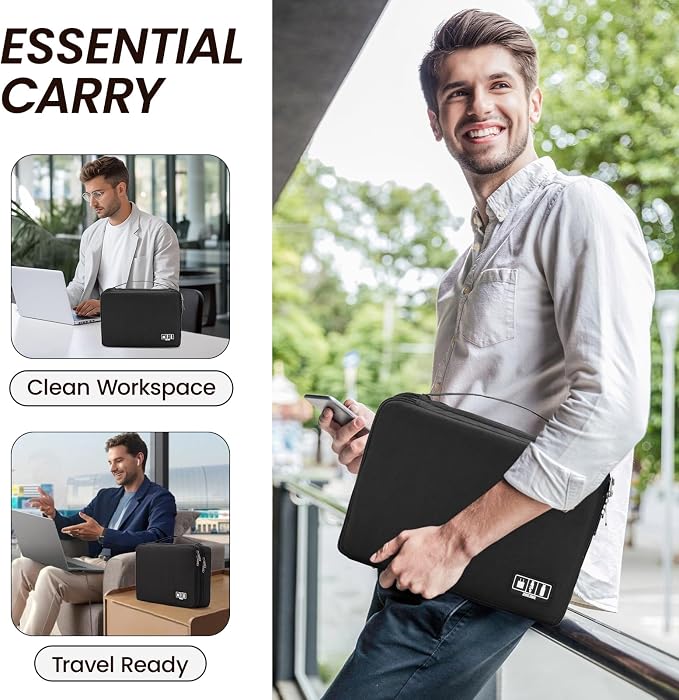 Large Electronic Organizer Travel Case, Double Layer Tech Accessories Bag - Image 7