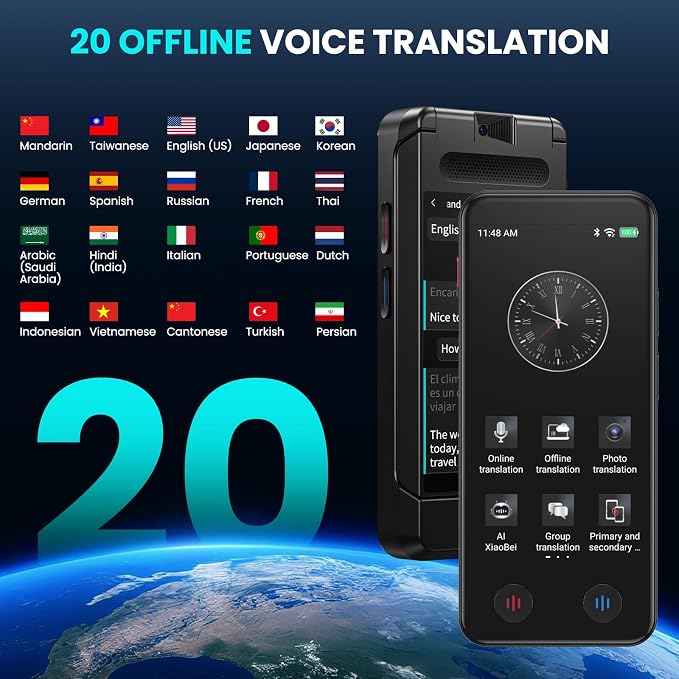 Language Translator Device, Upgraded Detachable Dual Screen AI Translator - Image 3