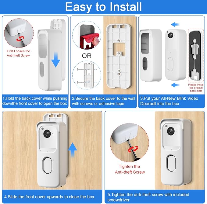 Adhesive Door Mount for All-New Blink Video Doorbell Camera Only, Not Block - Image 6