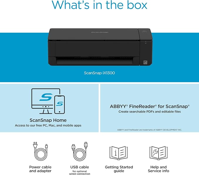 ScanSnap iX1300 Compact Wireless or USB Double-Sided Color Document, Photo & - Image 6