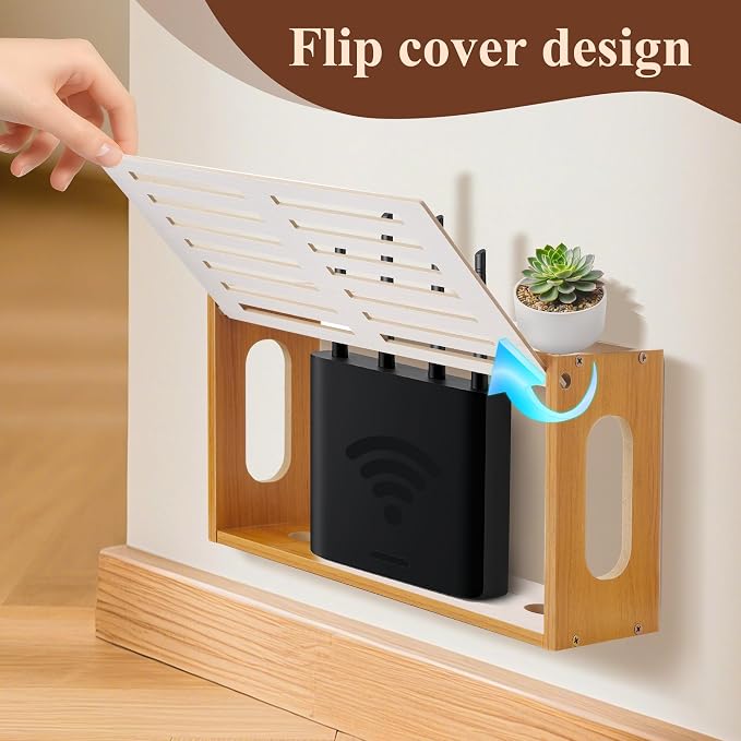 Router Shelf Wall Mount, WiFi Router Box Hider & Modem Storage Box - Image 5