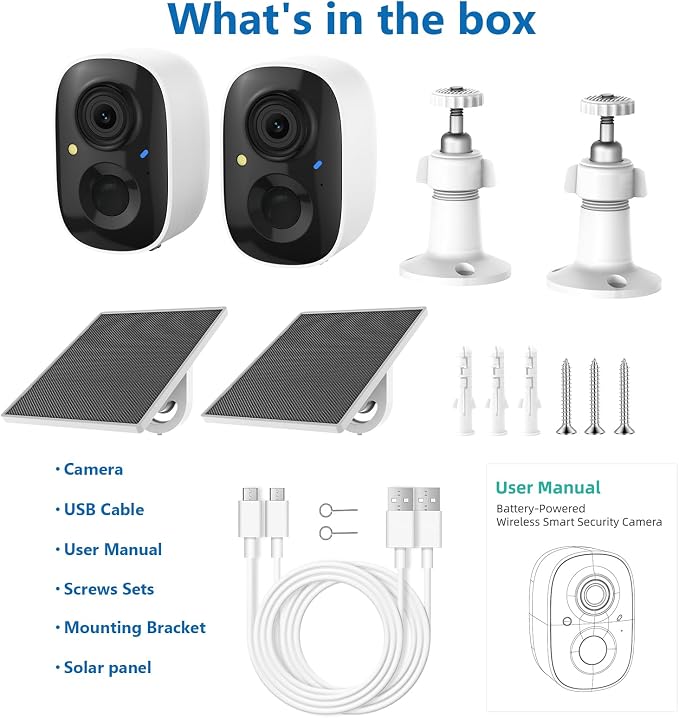 2K Security Camera Wireless Outdoor, Solar Powered WiFi Cameras - Image 9