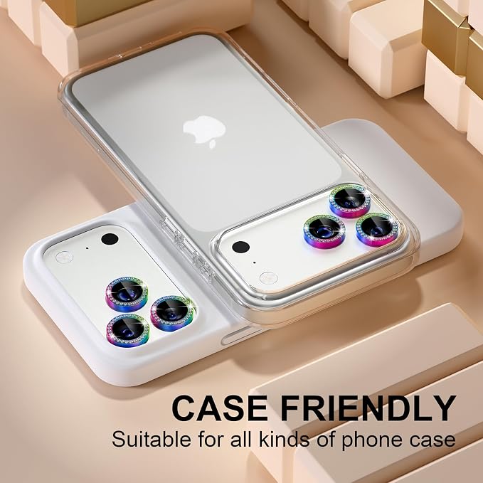 Misea Compatible for iPhone 17 Pro/iPhone 17 Pro Max Camera Lens Protector Bling - Image 5