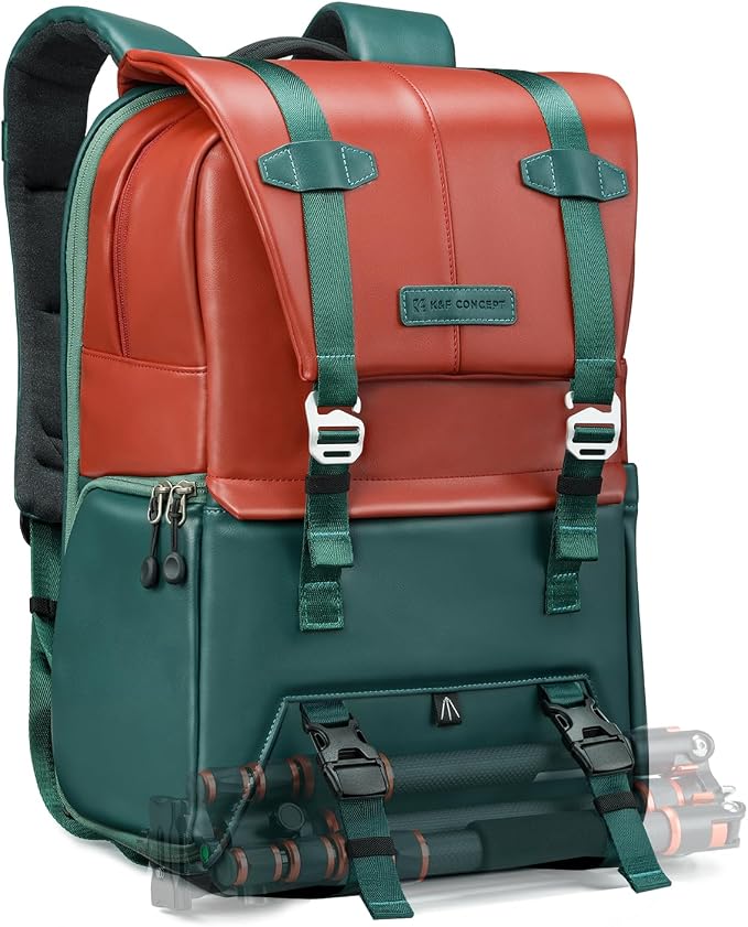 K&F CONCEPT 20L Camera Case for Photographers Large Capacity PU Leather Camera by KFCONCEPT