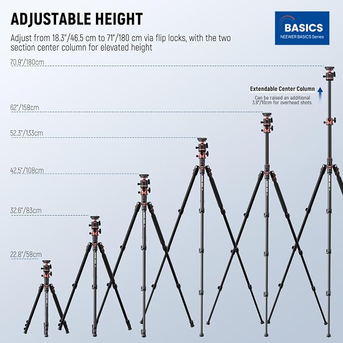 NEEWER Basics 70.9" Camera Tripod Monopod - Image 2