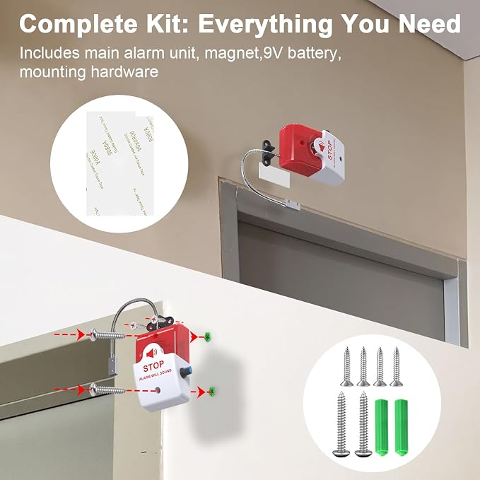 Exit Door Alarm with 110dB Siren, Emergency Exit Security Device, Easy - Image 6