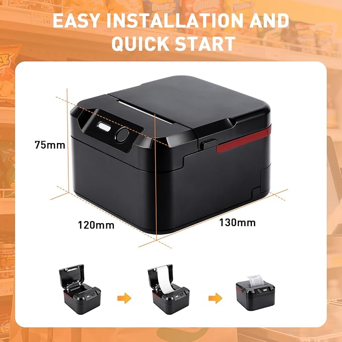 POS Printer, 58mm USB Thermal Receipt Printer, Restaurant Kitchen Printer - Image 5