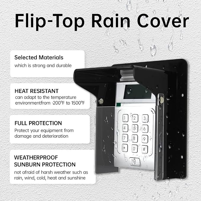 Doorbell Rain Cover, Gate Outdoor Keypad Cover, Universal Flip-Open Rain Shield - Image 3