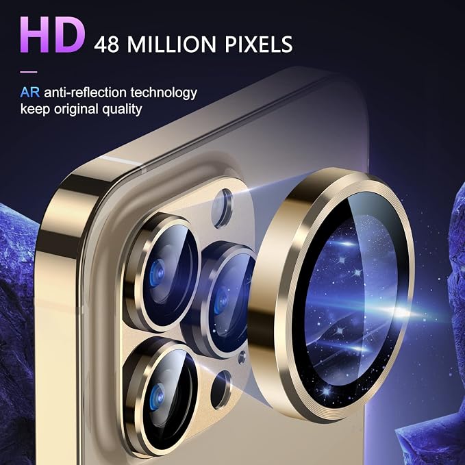 Uyiton for iPhone 14 Pro/iPhone 14 Pro Max Camera Lens Protector, 9H Tempered - Image 3