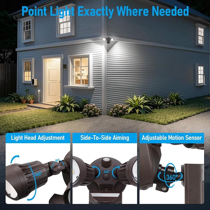 LEONLITE COB LED Security Light, Motion Sensor Outdoor Lights, Dusk to Dawn - Image 5