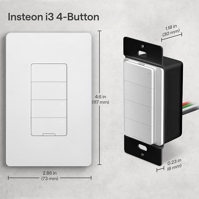Insteon i3 Keypad 4-Button Smart Light Switch, KP014 - Image 3