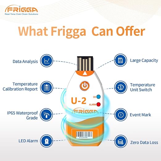 Frigga 10 Pack 100 Days USB Temperature Data Logger Single Use Temperature - Image 7