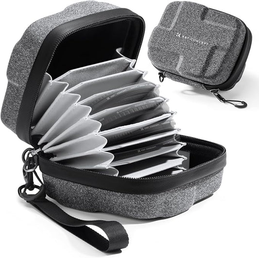 K&F CONCEPT 10 in 1 Lens Filter Case, Hard Shell Camera Filter Pouch Up to 95mm by KFCONCEPT