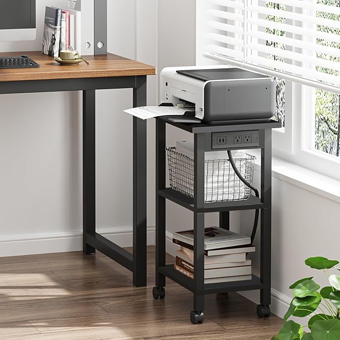 TUTOTAK 3 Tier Printer Stand, Rolling Printer Cart - Image 3