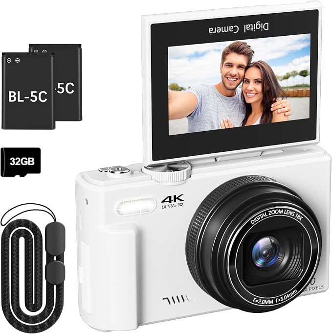 4K Digital Camera for Photography, 64MP Vlogging Camera for YouTube by TaketheCameraTaketheWorld