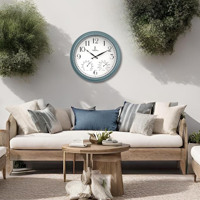 18 inch Outdoor Clocks for Patio Large Waterproof - Image 4
