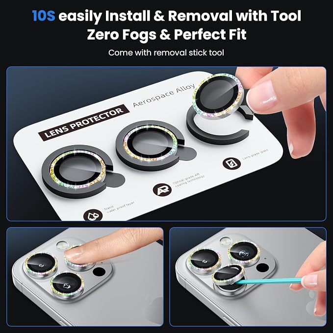 WSKEN for iPhone 16 Pro/iPhone 16 Pro Max Camera Lens Protector - Image 6