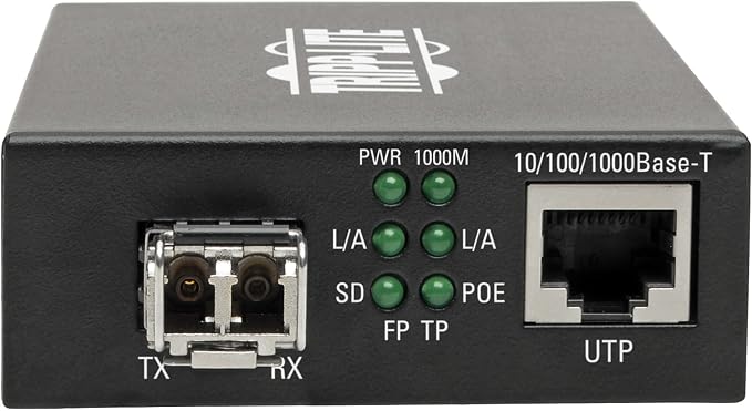 TRIPP LITE Multimode Fiber Optic to RJ45 Ethernet, PoE+ 48 VDC, 10/100/1000 Mbps - Image 3
