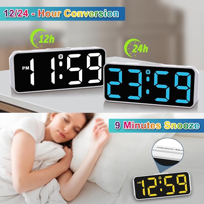 Peakeep Tiny Small Digital Alarm Clock Plug in - Image 6
