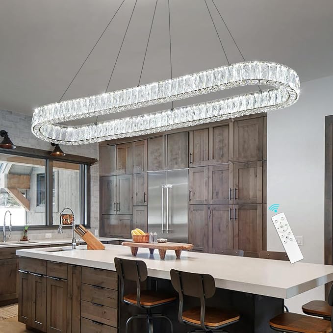 HAIXIANG Modern Crystal Chandelier Dimmable LED Long Chandeliers - Image 8