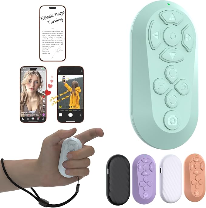 Bluetooth Remote Controller for TikTok Scrolling/Camera/Video Recording/Kindle by Guvohut