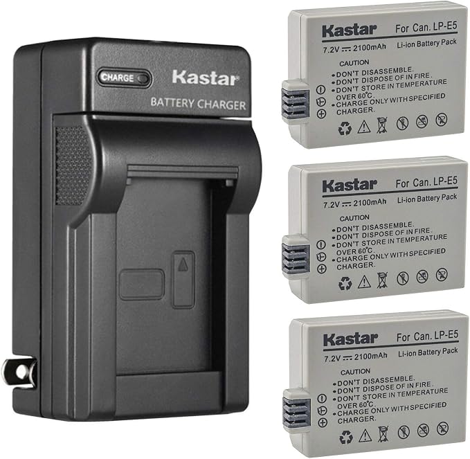 Kastar 3-Pack Battery and AC Wall Charger Replacement by Kastar