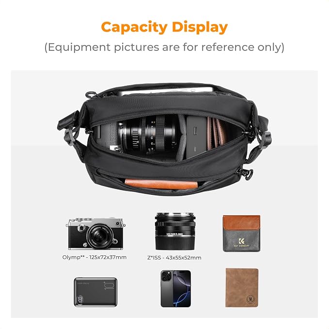 K&F CONCEPT Camera Sling Bag Crossbody Bag Waterproof Camera Shoulder Backpack - Image 2