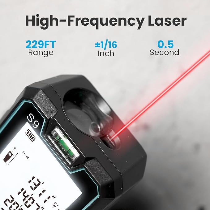 ACEGMET Laser Measure, 229ft/70m Laser Measurement Tool, S9 Room Laser - Image 2