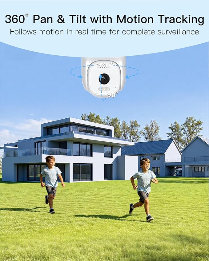 VIMTAG 2.5K 4MP Outdoor Security Camera, Pan/Tilt WiFi Home CCTV Camera - Image 2