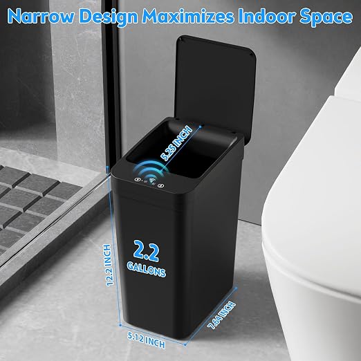 Bathroom Trash Can with Lid, KOEYLE 2 Pack 2.2 Gallon Automatic Touchless - Image 4