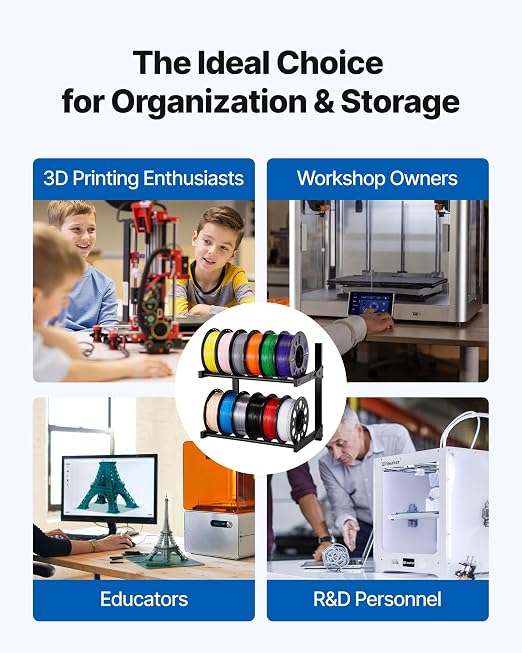 VEVOR Wall Mount Printer Filament Storage Rack, 2-Tier Wall Bracket Storage - Image 6