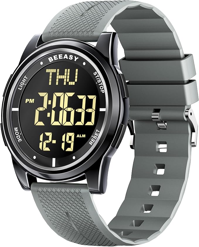 Beeasy Digital Watch for Men Women, 50M Waterproof, Ultra-Thin & Lightweight by Beeasy