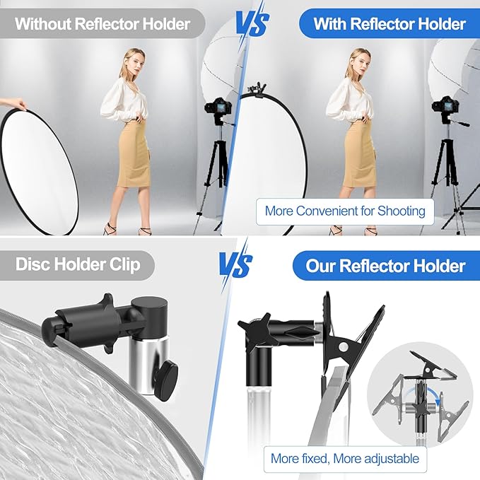 EMART Photography Reflector Holder, Photo Video Studio 5/8" Heavy Duty Metal - Image 4