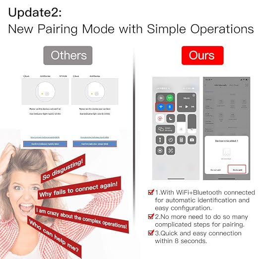 MOES WiFi RF Smart Light Dimmer Switch, Smart Life/Tuya APP Relay Status - Image 6