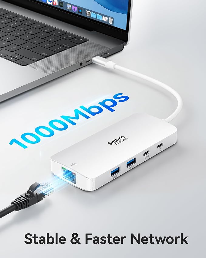 USB C Docking Station Dual Monitor, Selore Docking Station 3 Monitors Triple 4K - Image 5