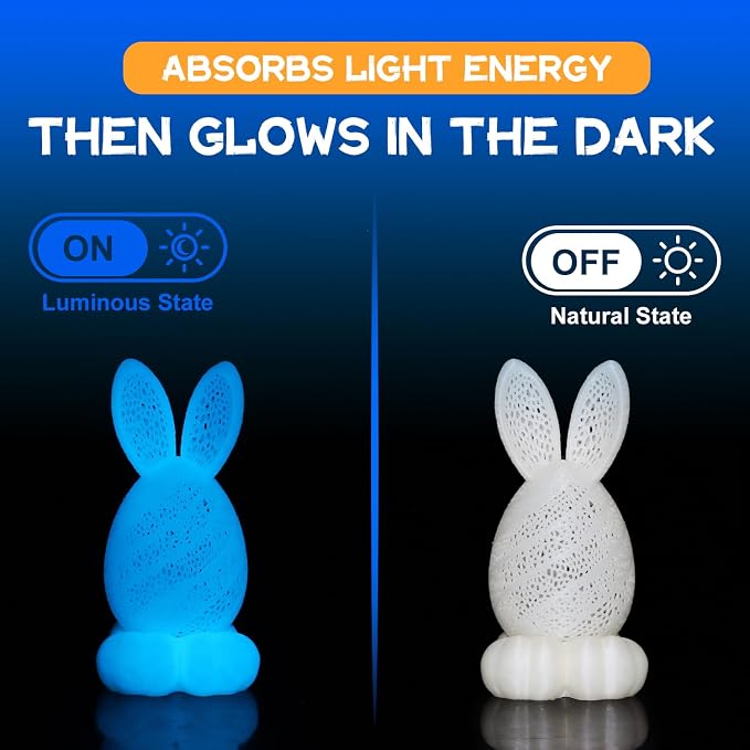 LOVOON 3D Printer Filament Glow in Dark, Luminous Glow Blue PLA, Magic - Image 3