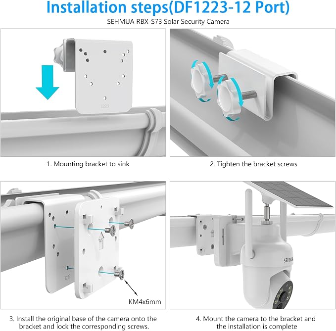 Gutter Mount Compatible with SEHMUA RBX-S73 Solar Security Camera, - Image 4