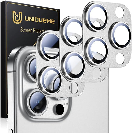 UniqueMe for 3 Pack iPhone 15 Pro/iPhone 15 Pro Max Camera Lens Protector by UniqueMe