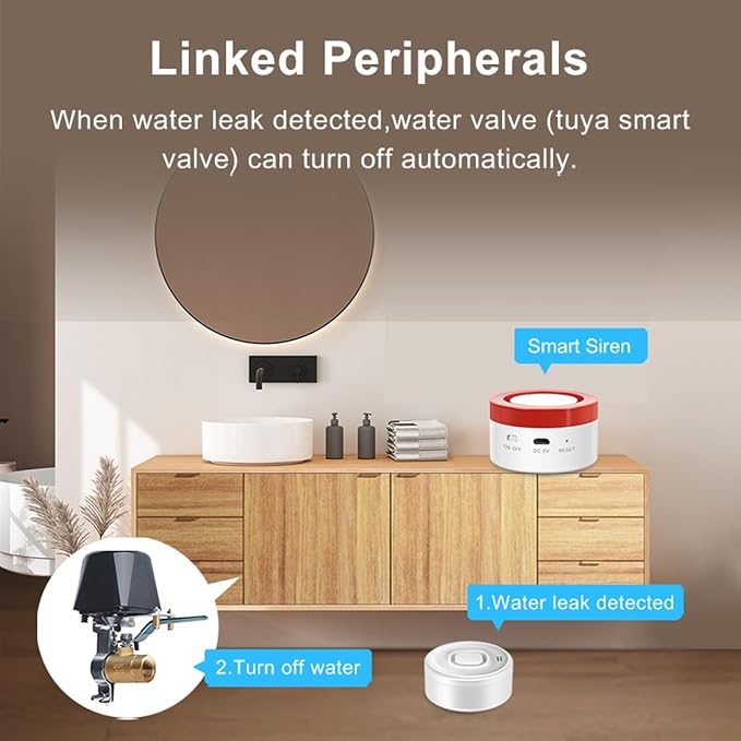 Water Leak Detector WiFi Kit 1+3 Sensors, 100dB Alarm, APP Push - Image 6