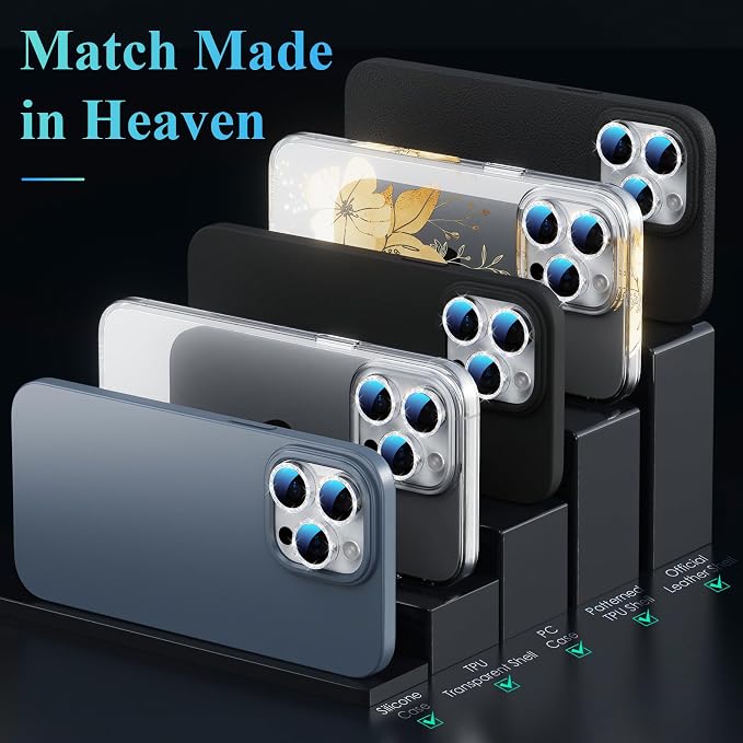 YWXTW Designed for iPhone 16 Pro/iPhone 16 Pro Max Camera Lens Protector Bling - Image 6